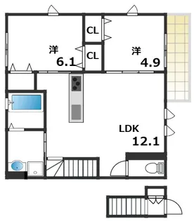 ルリアン和坂【2階】の間取り