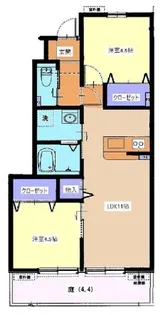 アンリコートⅡ【1階】の間取り