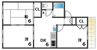 ル・シェール竜が岡【2階】の間取り