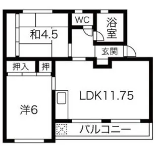 マンション由多賀【1階】の間取り