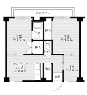 ビレッジハウス東二見2号棟【301号室】の間取り