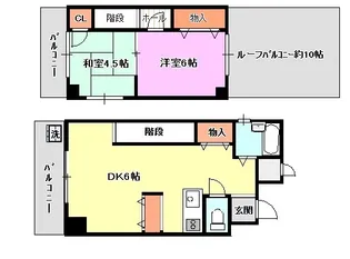 コーポラス栄里【401号室】の間取り