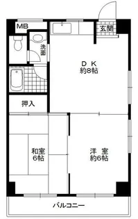 シティライフ多聞【4階】の間取り