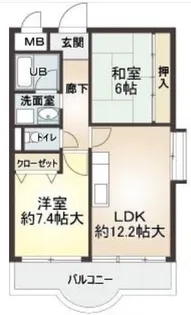 ハイネス岡本【1階】の間取り
