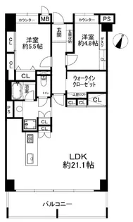 ジークレフ六甲の丘C棟【8階】の間取り