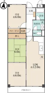 東灘ハイツ【4階】の間取り