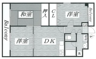 オーシャンビュー江井ヶ島【3階】の間取り
