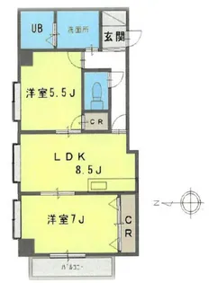 ブルーノ芦屋【2階】の間取り