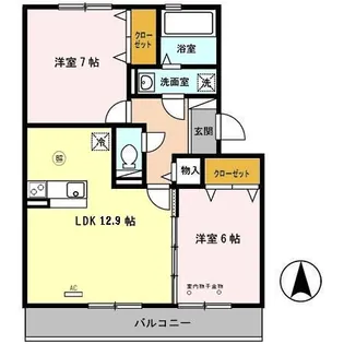 グランドアトリオ神戸西D棟【3階】の間取り