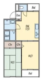 ロイヤルコート南別府A棟【A103号室】の間取り