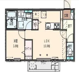 クローバー富士1号館【2階】の間取り
