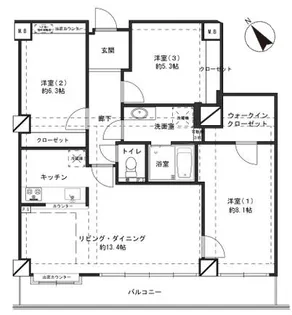 サバービアシティB棟【2階】の間取り