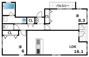 リフュージュ本山【1階】の間取り
