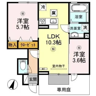 ウィット垂水Ⅱ【1階】の間取り