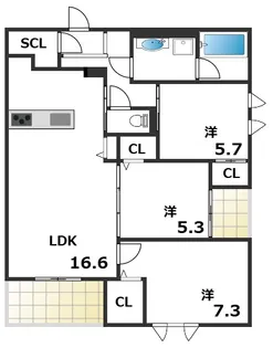 ラルーシュ【103号室】の間取り