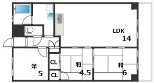 サングレイス西明石【5階】の間取り