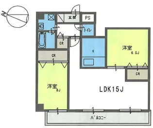 ブルーノ芦屋【3階】の間取り