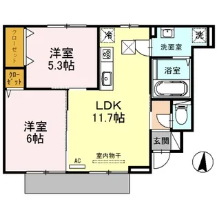 ヴァンドミール流田【101号室】の間取り