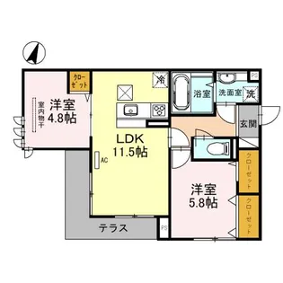 高倉山フラッツ【101号室】の間取り