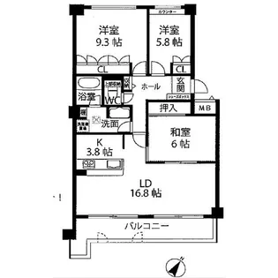 オーク・スクエア西神中央二番館【105号室】の間取り