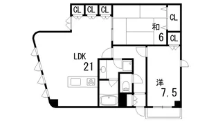 芦屋パークヴィラ【2階】の間取り