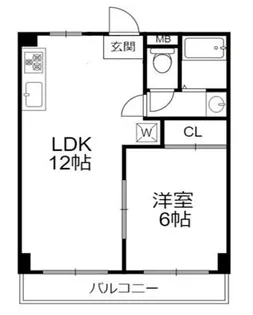 セルサス大道弐番館【1階】の間取り