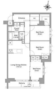 ミレーネ神戸住吉本町【3階】の間取り