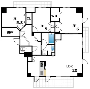 パークハイム西岡本【8階】の間取り