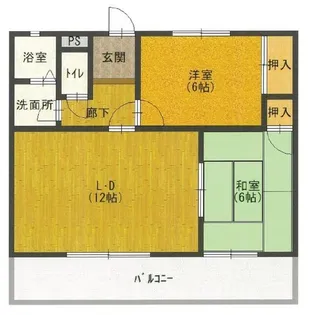 サングリーン衣笠【3階】の間取り