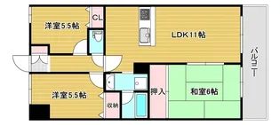 エアリーコート上高丸【1階】の間取り