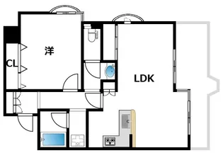 ペンコート芦屋【301号室】の間取り