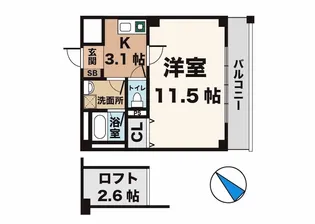 ルームズ学園北町【6階】の間取り