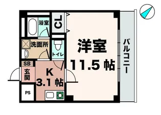 ルームズ学園北町【514号室】の間取り