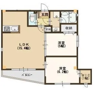 セゾン ド オカモト【2階】の間取り
