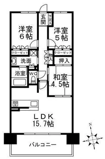 プラウドシティ神戸名谷【2階号室】の間取り