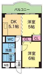 YKハイツ西明石北【206号室】の間取り