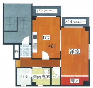 ソレイユ明石【401号室】の間取り