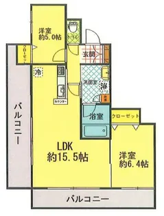 グルーブ朝霧グランアリーナ【501号室】の間取り