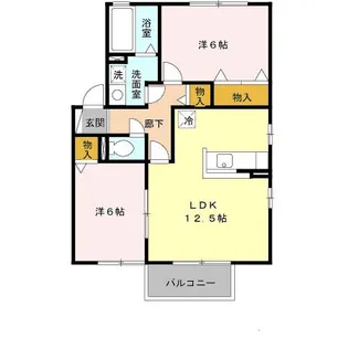 ボナール白水2棟【201号室】の間取り