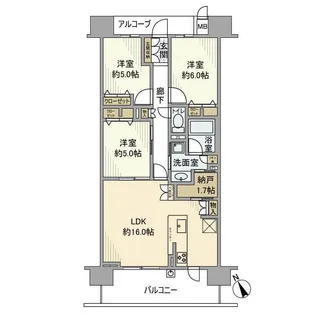 プレサンスロジェ須磨妙法寺桜の杜WESTHILLS【8階】の間取り