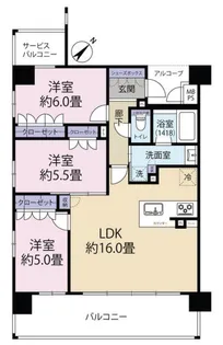 ワコーレ明石ブライトショア【8F号室】の間取り