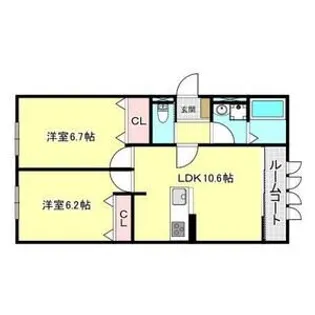 神戸市垂水区東垂水アパート②南棟【1階】の間取り