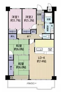 ラポルテ北館【5階】の間取り