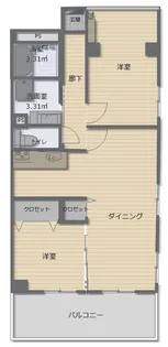 上高丸コーポラス【4階】の間取り