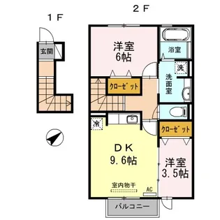 クレールわかば【201号室】の間取り