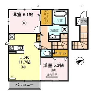 ラッジョ・クラルテ ラッジョ【2階】の間取り