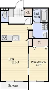 メリヤス城が山【3階】の間取り
