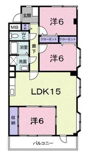 ライツェント浜芦屋【3階】の間取り