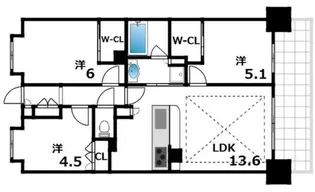 リビオシティ神戸名谷【8階】の間取り
