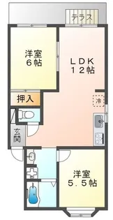 スカイハイツ中戸【1階】の間取り